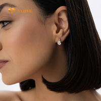 Anting-anting VLOVE Desain Unik Bentuk Tetesan Air 1.50 Ctw 14K Anting-anting Bentuk Pir Berlian Buatan Laboratorium