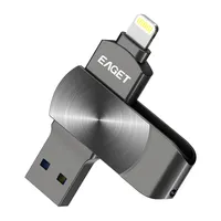EAGET индивидуальная Флешка из цинкового сплава OTG USB флэш-накопитель 2 в 1 флэш-накопитель для APPLE/компьютера/mac