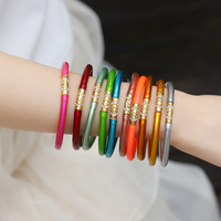 Nouvelle Tendance 2026 : Bracelet en Silicone Coloré Effet Gelée, Luxe, Alliage Plaqué, Incrustation de Cristaux, Style Ethnique, Bijou Tendance pour Femme