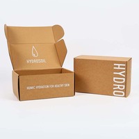 Embalaje personalizado de papel Kraft estampado cajas de papel corrugado envío postal caja de cartón impreso logotipo simple