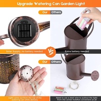 Nouvelle Guirlande Lumineuse Solaire LED Étanche en Forme d'Arrosoir, Décoration de Jardin en Métal Craquelé, Piquet Lumineux Solaire