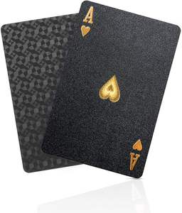OEM Elmas Su Geçirmez Siyah Oyun Kartları Poker Kartları Altın Varaklı Oyun Kartı - Product Image 1
