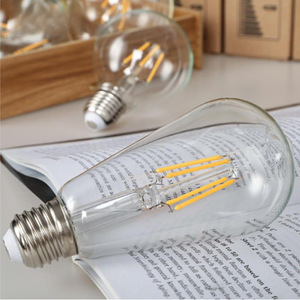 LED Retro Edison <b>Bulb</b> <b>E26</b> ST64 Tungsten Filament Transparent Warm Light 110V Dragon Ball <b>Bulb</b> - Product Image 1