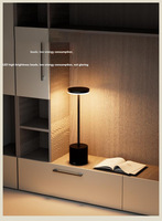 Moderne Wiederaufladbare Kabellose Tischlampe Schlanke Aluminium Tragbare Schreibtischleuchte für Bar Café Hotel Gästezimmer Schlafzimmer Nachttisch Esszimmer