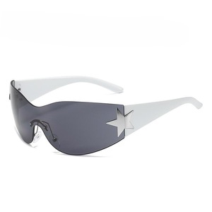 Lunettes de soleil sans monture à motif étoile, verres PC UV400, unisexe, pour sports de plein air, cyclisme, style tendance, type 3, pare-soleil - Product Image 1