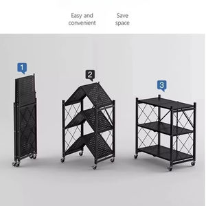 Estantería de hierro y Metal de gran capacidad, estantes de almacenamiento multicapa, instalación gratuita, estantería de pie, cocina, islas de cocina, carros - Product Image 4