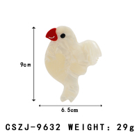 YIYI 9cm épissage Simple blanc colombe conception cheveux griffe aile dessin animé acétate personnalisé pince à cheveux personnalisé Animal griffe pince femmes