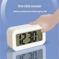 Jam Alarm Elektronik Multifungsi Cat Bercahaya Lampu Latar Kalender Snooze Mini Ramadan Dekorasi Meja Rumah