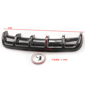 Diffuseur de pare-chocs arrière Xuzhong 67cm, aileron de requin, ABS, imitation fibre de carbone noire, pour Bugatti - Product Image 2