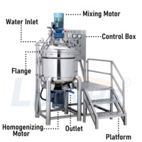 Mélangeur de lotion cosmétique LH-100-500L, cuve de fabrication de pâte émulsifiante sous vide, homogénéisateur pour l'industrie chimique et alimentaire