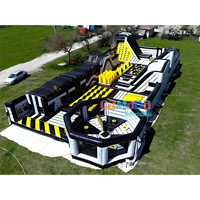 Grand parc à thème gonflable intérieur/extérieur, fabricant de châteaux gonflables, parcours d'obstacles et toboggan géant avec souffleur