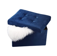 Komfortables Modernes Schwarzes Sofa, Faltbare Aufbewahrungshocker, Fußstütze, Haushalts-Kubus-Sitzbank aus Stoff mit Stauraum