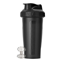 Gobelets shaker réutilisables en plastique de 600 ml (20 oz) avec fouet en fil d'acier inoxydable pour les shakes protéinés et les pré-entraînements