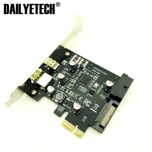 USB 3.1 PCI Express Card Adapter USB3.1 Type C 19pin Front USB 3.0 PCI-e Controller USB3 Pcie X1 Converter Expansion Card
