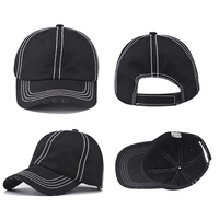 Casquette de baseball vintage rétro personnalisée à 6 panneaux, logo brodé, autocollant magique, couleur unie, dessus souple, casquette de sport unisexe vierge et tendance