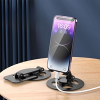 Support de téléphone portable de bureau en alliage d'aluminium rotatif à 360 degrés, nouveau design, pliable, pour tablette, téléphone portable, iPad