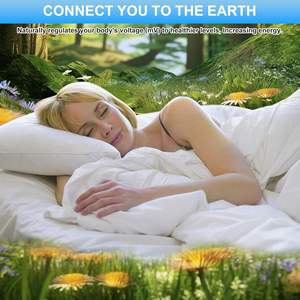 带银纤维有机棉的接地治疗按摩床单，可改善睡眠和健康状况 - Product Image 3