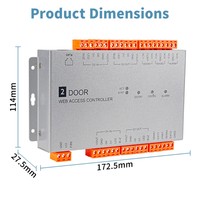 Panneau de contrôle d'accès à 2 portes intégré au web avec prise en charge TCP/IP et Wiegand 24/36, contrôleur d'accès par carte RFID