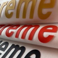 Étiquette en silicone personnalisée en gros avec impression 3D, logo en caoutchouc en relief pour sweats à capuche et t-shirts streetwear