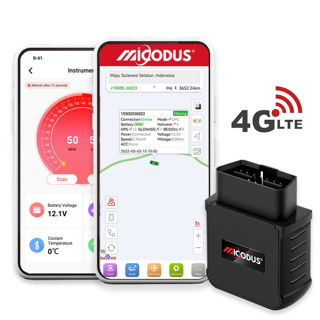 4G LTE CAT4 Obd2 Canbus Diagnostics Vehicle Locator Micodus MV55G Plug and Play Obd Mini Smart Gps Tracker with Sim Card