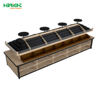 Highbright Luxe Modern Stijlvol Op Maat Gemaakt Design Zwaarbelastbaar Fruit- & Groentepresentatie Rek voor Supermarkt