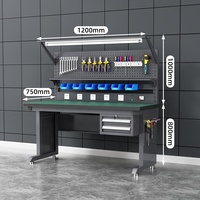 Banc de travail antistatique robuste à hauteur réglable en acier inoxydable épaissi, capacité de charge de 1000 kg, garantie OEM de 10 ans