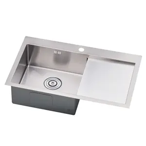 New Household Double Bowl Sinks Drainboard 304 Stainless Steel Kitchen Sink For Workstation