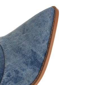 Hot Sale Botas Mujer Sexy Denim Knee High Cut Blue Jeans <b>Boots</b> for Woman - Product Image 5