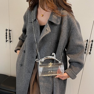 Bolso de mano redondo transparente con cadena, asa de animal, tipo clutch de noche, pequeño, de diseñador, de acrílico, 2026 - Product Image 6
