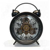 ARMENS Horloge de bureau rétro de style américain, silencieuse et sans bruit, parfaite pour la décoration de la chambre à coucher, du bureau et du salon