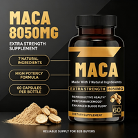 Capsules de racine de maca extra forte 8050 mg avec 7 ingrédients naturels Complément alimentaire
