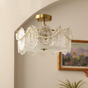 All-Copper French Retro Glass <b>Ceiling</b> <b>Light</b> Chandelier Luxury American Style <b>for</b> <b>Living</b> <b>Room</b> Dining <b>Room</b> Hall Hotel Lighting - Product Image 1