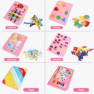 Tablero de Actividades de Fieltro, Juguete Educativo Montessori para Niños de 1 a 3 Años, Juguete de Aprendizaje Plegable, Juguete de <span class=keywords><strong>Terapia</strong></span> <span class=keywords><strong>Ocupacional</strong></span>, Diseño Portátil - Product Image 3