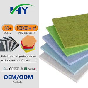 Panneaux de mousse acoustique plats modernes en fibre de polyester Panneau insonorisé coloré avec PET ignifuge pour utilisation en studio - Product Image 1