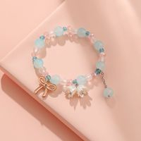 Bracelets à breloques en forme de nœud papillon plaqués or au design kawaii, promotion, couleur printemps fantaisie, perles acryliques en forme de tulipe, bracelets pour adolescentes
