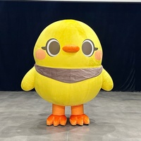 Costume de mascotte de coq gonflable de 2 m, costume de mascotte de poulet en peluche de dessin animé pour adultes, costume de mascotte de poulet gonflable