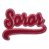 SOROR serviette Chenille patchs pour vêtements appliqués à la chaleur Sorority grec lettres patchs pour pulls