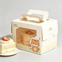 Cajas de Embalaje para Pastelería Personalizadas con Ventana, MOQ Bajo, Cajas de Cartón Blanco para Pasteles de 4, 8 y 10 Pulgadas