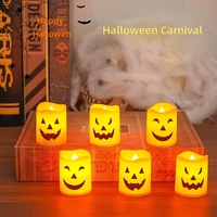 Lumière d'ambiance décorative électronique en plastique pour Halloween, transfrontalière, avec motif citrouille et thème horreur pour le Festival des Fantômes