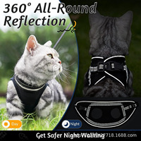 Set Harness dan Tali Kucing Ramah Lingkungan Mewah dari Bahan Nylon Solid, Anti Lepas, Dapat Disesuaikan, Lembut, Tanpa Mencekik, Ringan, Tali Dada untuk Berjalan