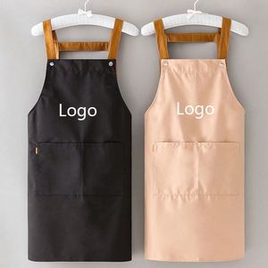 Custom Logo Unisex Canvas Waterproof Wear-resistant Chef Cooking Aprons with 2 Roomy Pockets for Cafe Restaurants Kitchen - Product Image 2