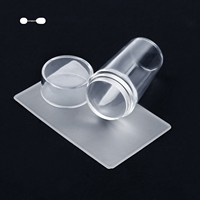 Nouveau tampon de stamping transparent en silicone pour nail art, racloir, outils de transfert de motifs pour vernis à ongles et gel, pochoir de scellement pour salon de manucure