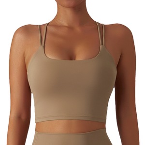 Sujetador deportivo para mujer, camisola de tela reciclada ecológica sólida de talla grande acolchada de alto <span class=keywords><strong>impacto</strong></span> para gimnasio - Product Image 3