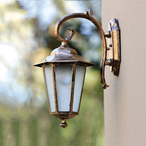Outdoor Wall Mount Brass <b>Lantern</b> Light LED 3500K Warm White <b>Solar</b> <b>Powered</b> 10-Year Warranty Waterproof Tempered Glass Diffuser - Product Image 3
