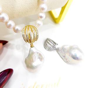 Colgante de Plata S925 con Cuentas Redondas de 10-15 mm, Collar de Jade de Moda DIY con Soporte Vacío 30914, Accesorio - Product Image 4