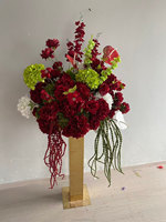Nouvelle Arrivée Boule de Fleurs Artificielles en Soie Bourgogne 50cm Centre de Table Romantique pour Fiançailles/Proposition de Mariage/Événement/Fête