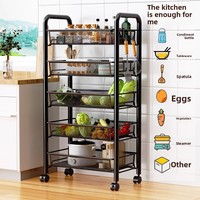 Chariot de Rangement de Cuisine Métallique Multi-Niveaux Personnalisé, Panier à Légumes sur Pied pour Vaisselle de Salle de Bain, Vente en Gros