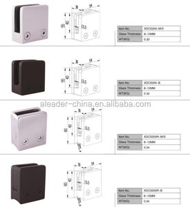 Aleader có thể điều chỉnh vuông phẳng đáy kính khung cho 8-12mm Độ dày thép không gỉ Kính gắn kẹp kính kẹp - Product Image 5