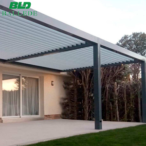 Pérgola con Techo Abatible, Pérgola con Techo de Celosía para Exteriores - Product Image 2
