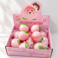 Jouet Squishy Pêche en PU 8cm, à Remontée Lente, Fruit Réaliste à Presser, Anti-Stress Sensoriel, Jouet Fidget Unisexe 14+ en Sachet OPP, Vente en Gros
